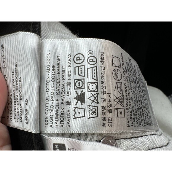 Levis 505 Jeans Mens 33x30 Black Regular Fit Straight Leg Dark Wash Denim Cotton - Picture 5 of 11